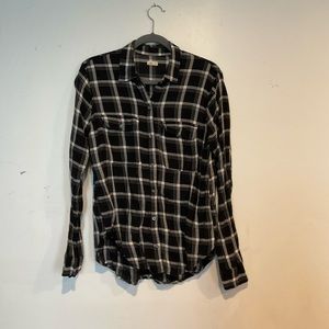 Black and white cotton button down